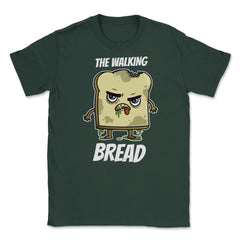 The Walking Bread Funny Halloween Kawaii Zombie Unisex T-Shirt - Forest Green