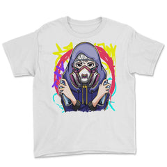 Anime Spray Paint Graffiti Artist With Mask Tagger design Youth Tee - White