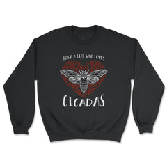 Just a Girl Who Loves Cicadas Artsy Heart Design product - Unisex Sweatshirt - Black
