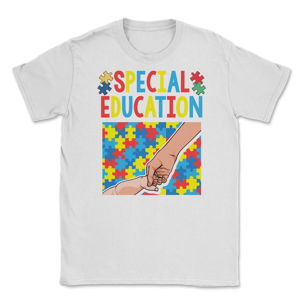 Special Education Teacher Autism Awareness print Unisex T-Shirt - White