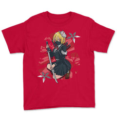 School Girl Ninja Japanese Aesthetic For Anime & Ninja Lover graphic - Red