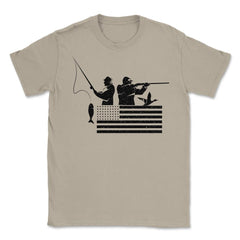 Fishing And Hunting USA Flag Patriotic Fisherman Hunter design Unisex - Cream