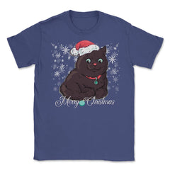 Merry Christmas Cat Funny Humor T-Shirt Tee Gift Unisex T-Shirt - Purple