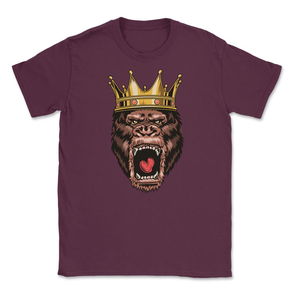 King Gorilla Head Angry Great Ape Wearing A Crown Design product - Maroon