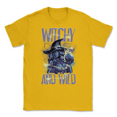Halloween Witchy and Wild Costume Design Gift design Unisex T-Shirt - Gold