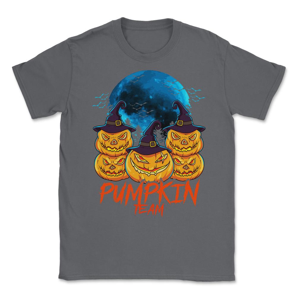 Pumpkin Team Spooky Jack O-Lantern Halloween Unisex T-Shirt - Smoke Grey