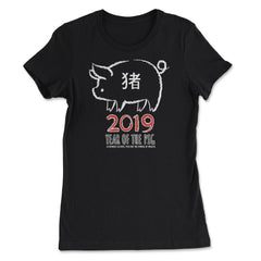 2019 Year of the Pig New Year T-Shirt - Women's Tee - Black