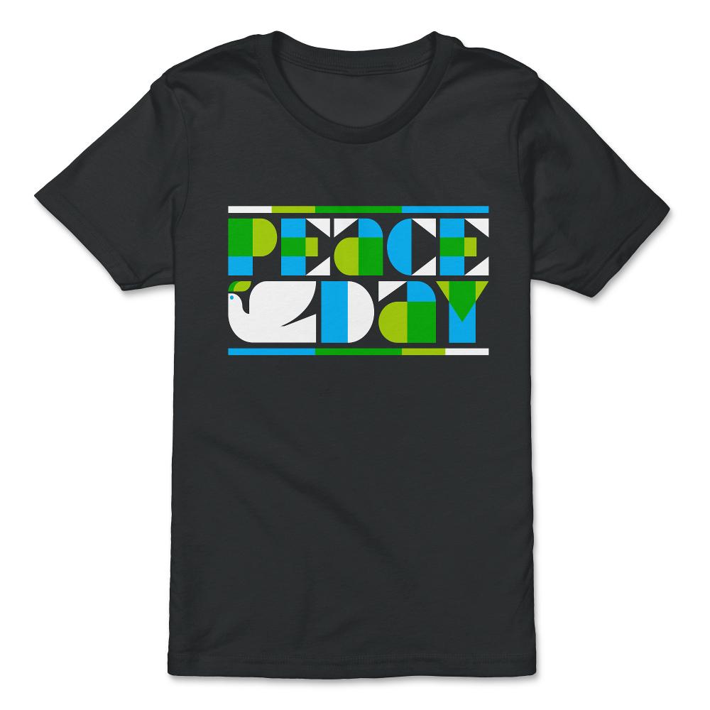 Peace Day Retro Design with Dove design - Premium Youth Tee - Black