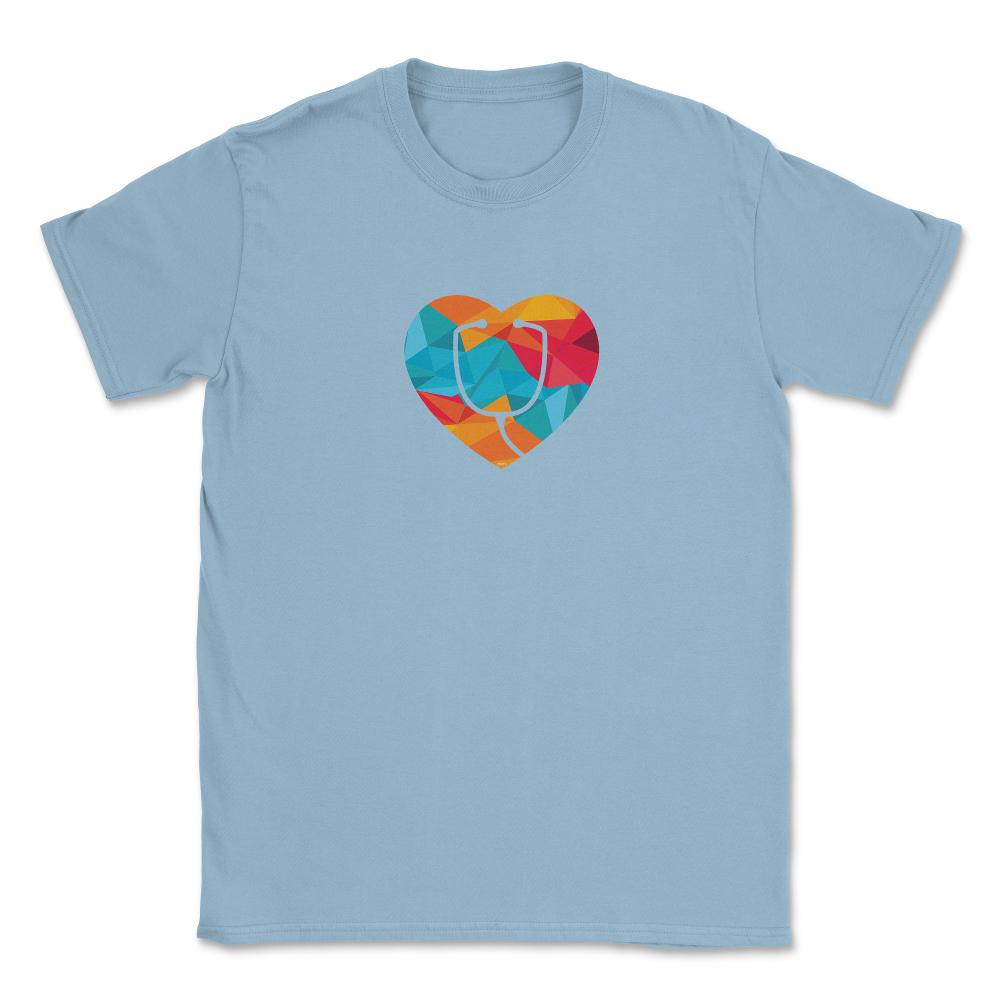Nurse at Heart T-Shirt Nursing Shirt Gift Unisex T-Shirt - Light Blue