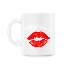 Funny Fiftylicious 50th Birthday Kissing Lips 50 Years Old product - 11oz Mug - White