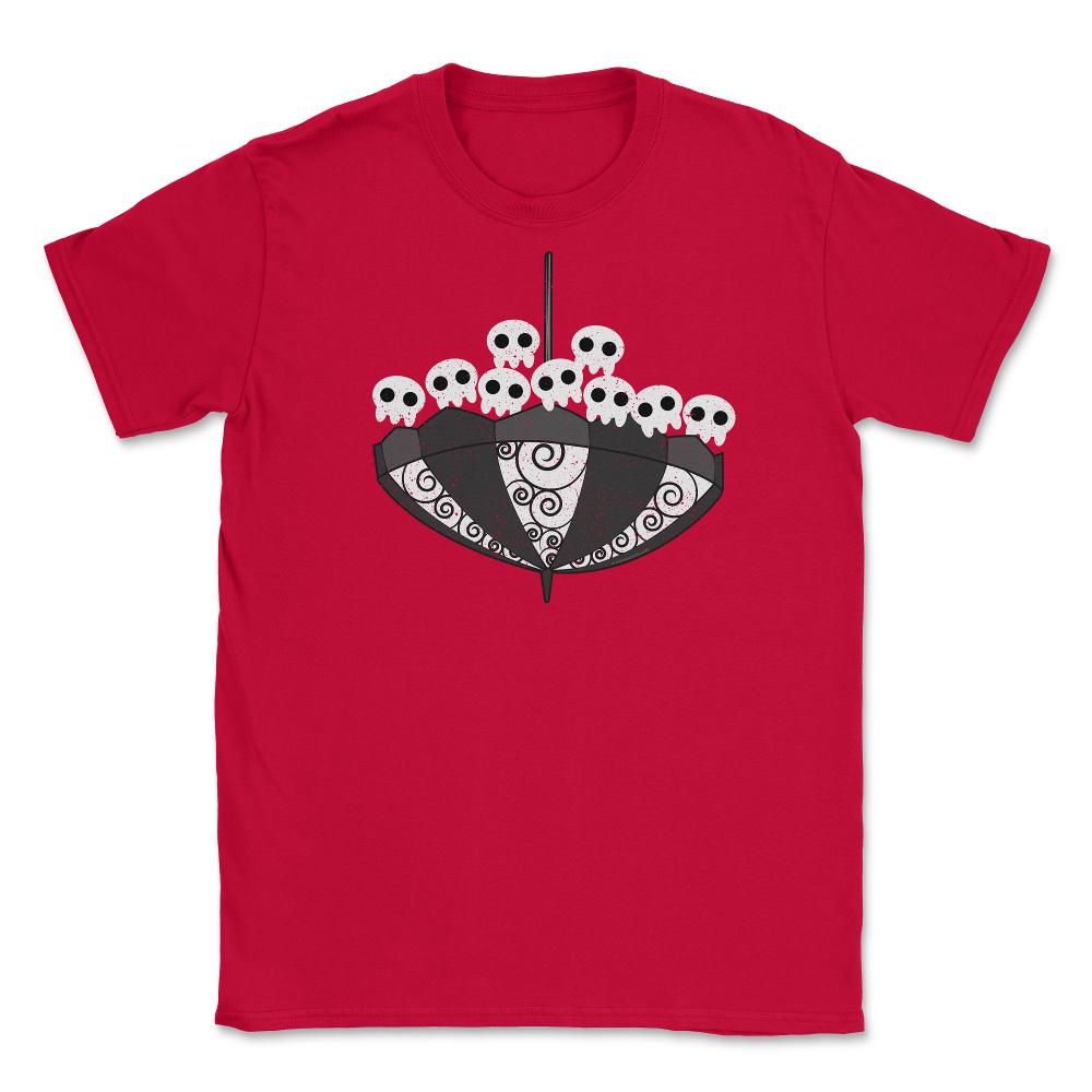 Upside-Down Gothic Umbrella & Skulls Goth Punk Grunge Cute design - Red