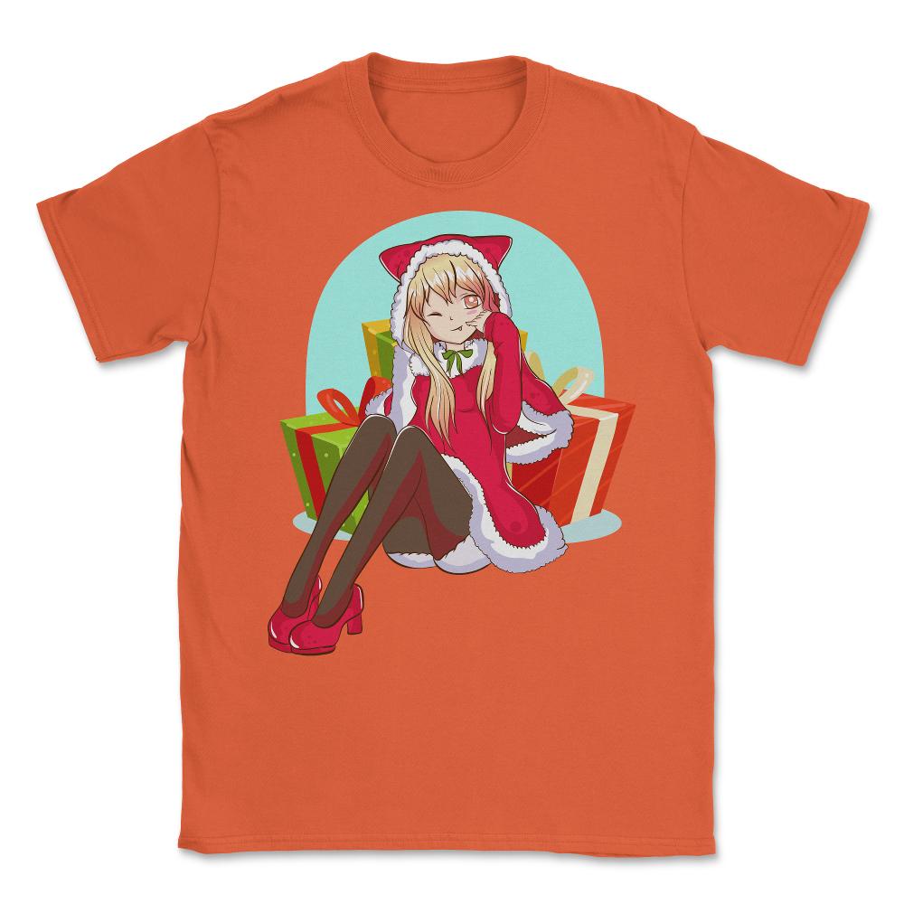 Christmas Anime Girl Unisex T-Shirt - Orange