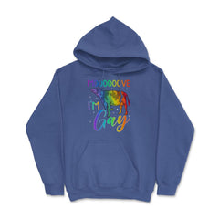 Mooooove I’m Gay Cow Gay Pride LGBTQ Rainbow Flag design Hoodie - Royal Blue