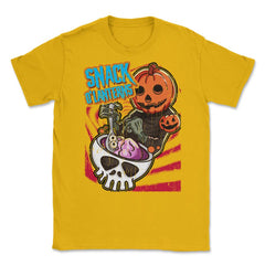 Snack O'lanterns Halloween Funny Costume Design graphic Unisex T-Shirt - Gold