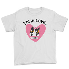 I’m in Love…OMG! Cat t-shirt Funny Humor  Youth Tee - White