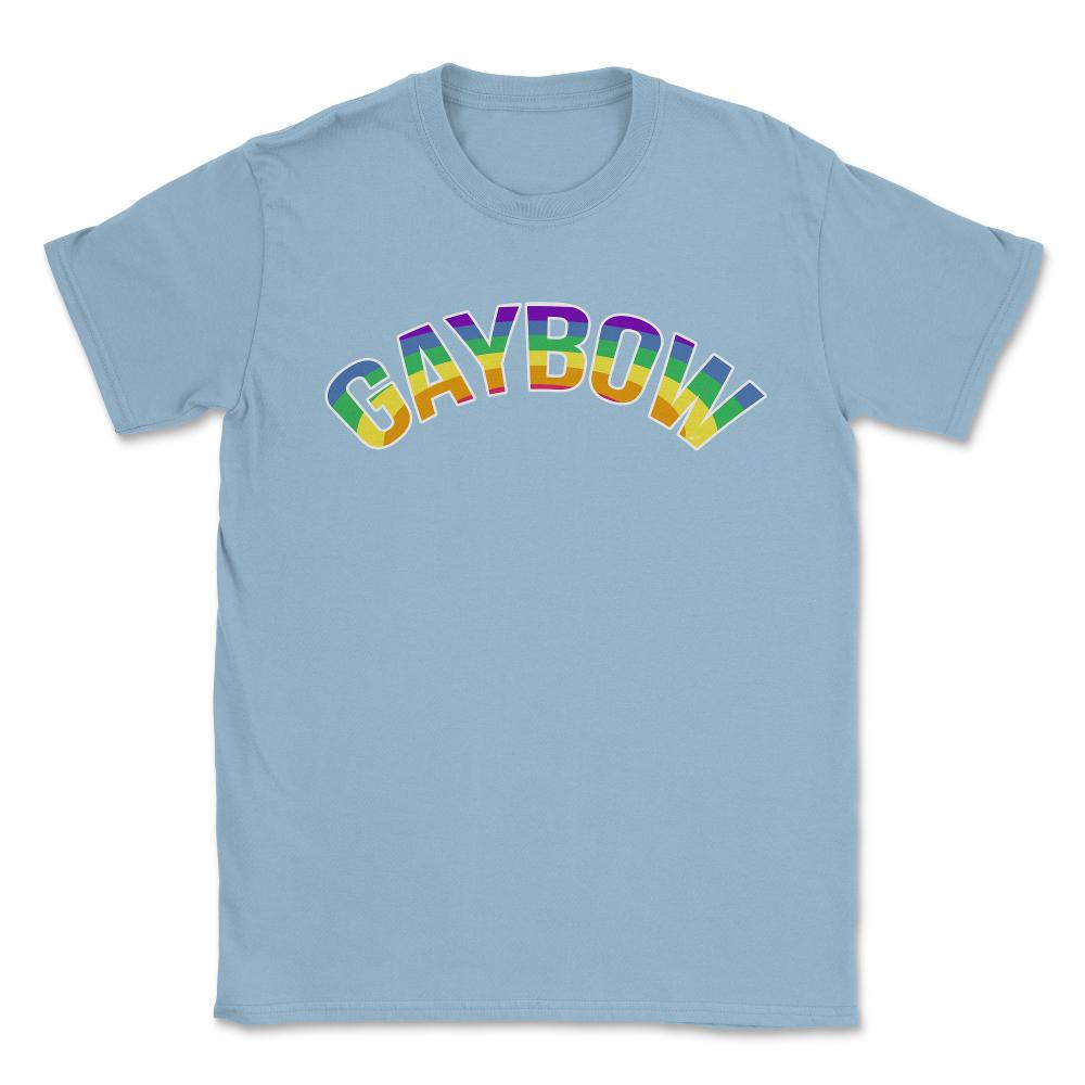 Gaybow Rainbow Word Art Gay Pride t-shirt Shirt Tee Gift Unisex - Light Blue