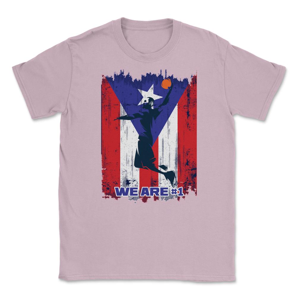 106.	Puerto Rico Flag Basketball Jump We are #1 T Shirt Gifts Shirt - Light Pink