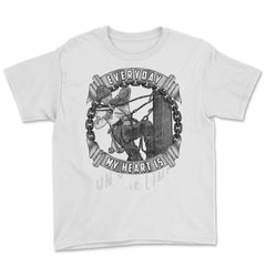 Everyday My Heart is on the Line for Lineworker Gift  print Youth Tee - White