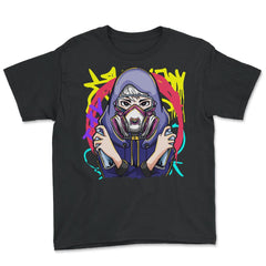 Anime Spray Paint Graffiti Artist With Mask Tagger design Youth Tee - Black
