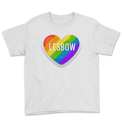 Lesbow Rainbow Heart Gay Pride product design Tee Gift Youth Tee - White