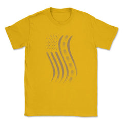 Cicada Line in Distressed US Flag for Cicada Reemergence design - Gold