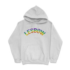 Lesbow Rainbow Word Arc Gay Pride t-shirt Shirt Tee Gift Hoodie - White
