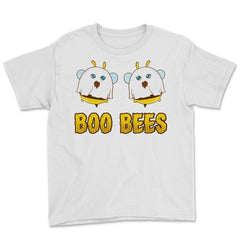 Boo Bees Halloween Ghost Bees Characters Funny Youth Tee - White