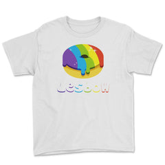 Lesbow Rainbow Donut Gay Pride Month t-shirt Shirt Tee Gift Youth Tee - White