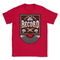 For The Record Vinyl Record For Collectors & DJs Grunge design Unisex - Red