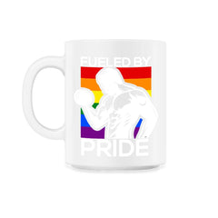 Fueled by Pride Gay Pride Iron Guy Gift graphic - 11oz Mug - White