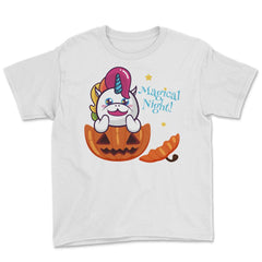 Magical Night! Halloween Unicorn Shirt Gifts Youth Tee - White