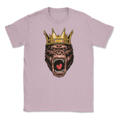 King Gorilla Head Angry Great Ape Wearing A Crown Design product - Light Pink