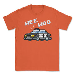 Wee Woo Police Car Pixelate Style Art design Unisex T-Shirt - Orange
