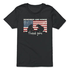 Remember& Honor Thank You First Responders Patriotic Tribute product - Premium Youth Tee - Black