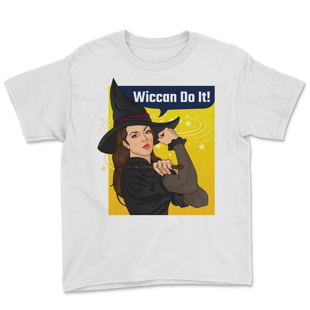 Rosie the Riveter Wiccan Do It! Feminist Witch Retro product Youth Tee - White