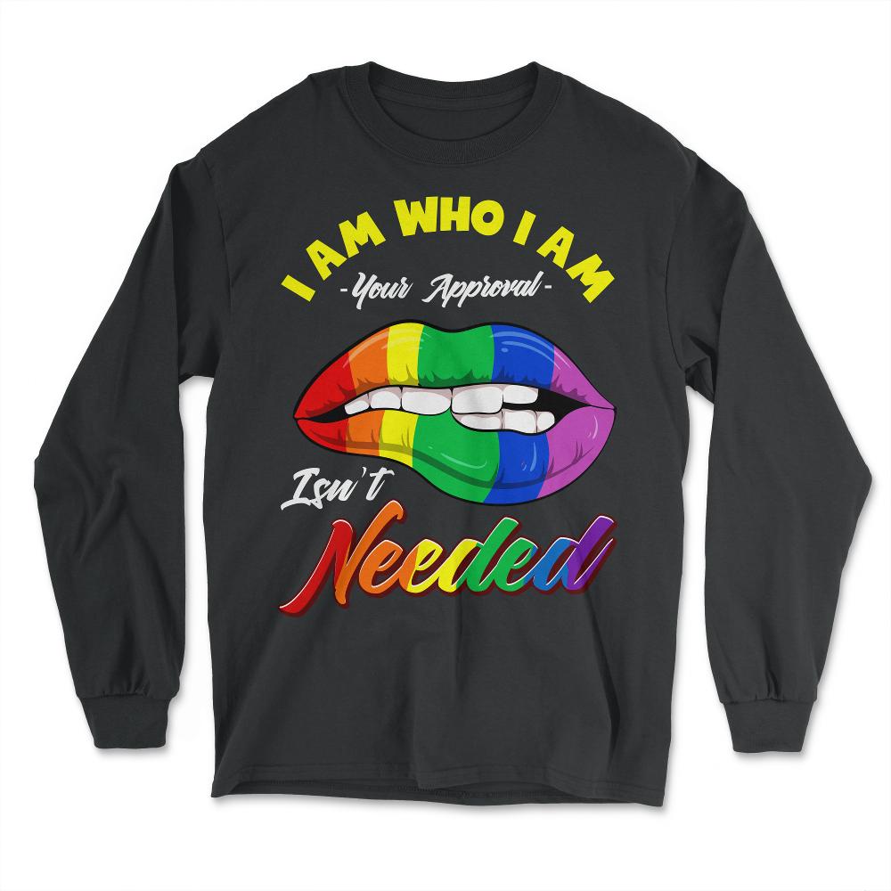 Gay Rainbow Lips Pride Equality Gift print - Long Sleeve T-Shirt - Black