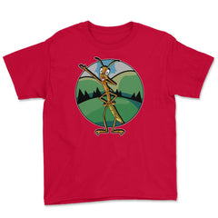 Dabbing Stick Bug Funny Insect Dancing Humor Gift design Youth Tee - Red