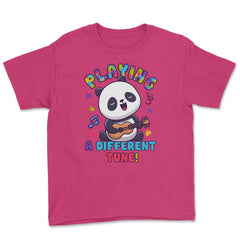 Playing a Different Tune Autism Awareness Panda design Youth Tee - Heliconia