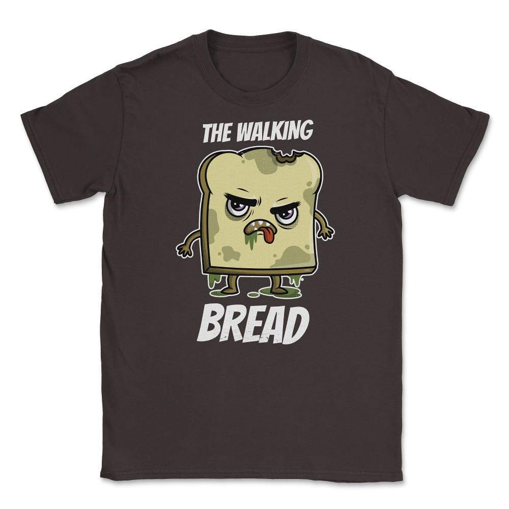 The Walking Bread Funny Halloween Kawaii Zombie Unisex T-Shirt - Brown