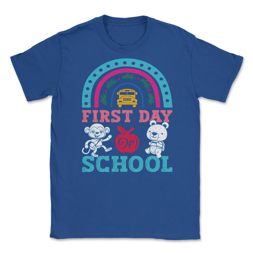 Welcome Back To School First Day of School Teachers & Kids print - Royal Blue