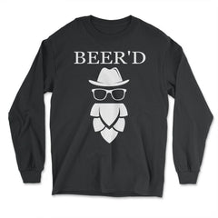 Beer'd Beard and Beer Funny Gift design - Long Sleeve T-Shirt - Black