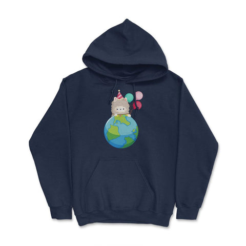 Happy Earth Day Llama Funny Cute Gift for Earth Day product Hoodie - Navy