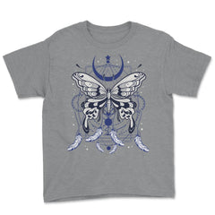 Butterfly Dreamcatcher Boho Mystical Esoteric Art print Youth Tee - Grey Heather