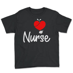Nurse Heart With Stethoscope RN Nurse Practitioner Nursing product - Youth Tee - Black