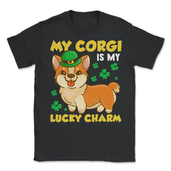 Saint Patty's Day Theme Irish Corgi Dog Funny Humor Gift design - Unisex T-Shirt - Black