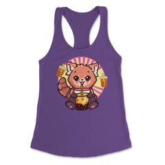 Boba Tea Bubble Tea Cute Kawaii Red Panda Gift graphic Women's - Purple