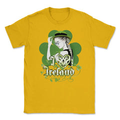 I love Ireland Woman Saint Patricks Day Celebratio Unisex T-Shirt - Gold