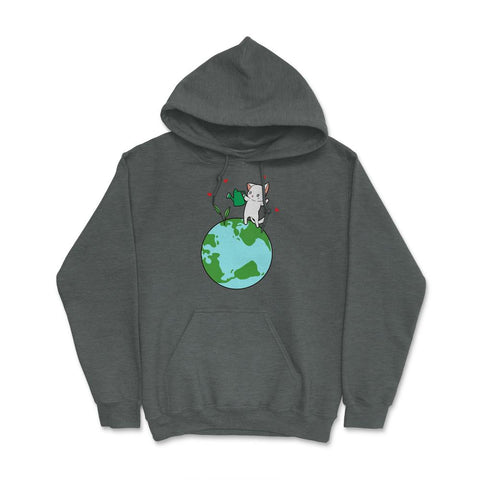 Plant a Tree Earth Day Cat Funny Cute Gift for Earth Day graphic - Dark Grey Heather