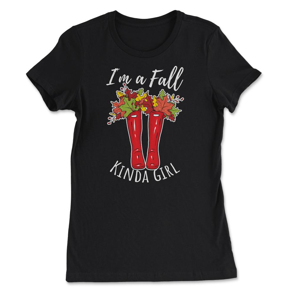 I'm a Fall Kinda Girl Design Red Rubber Boots product - Women's Tee - Black
