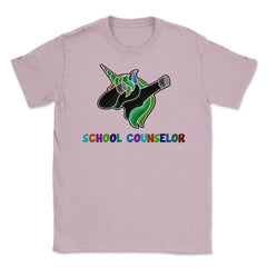 Funny School Counselor Dabbing Unicorn Cute Appreciation graphic - Light Pink